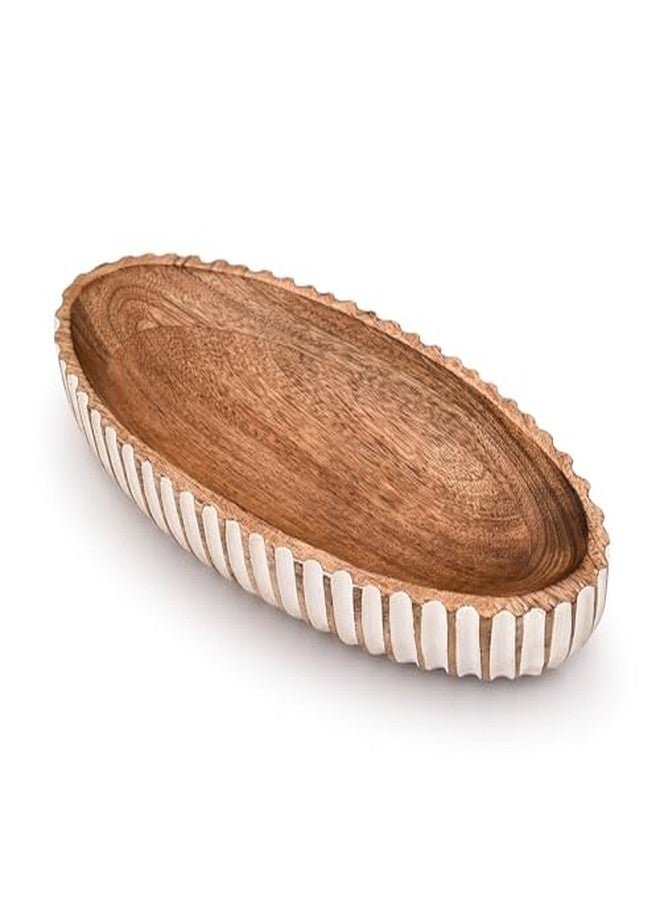 Kimona Decorative Bowl Wood Bowls Decorative Table Centerpiece, Wood Dough Bowl Farmhouse Country, Restaurant, Café (14" x 6" x 2.3") - Image 5